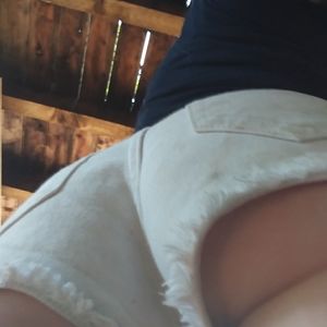 White cut off shorts